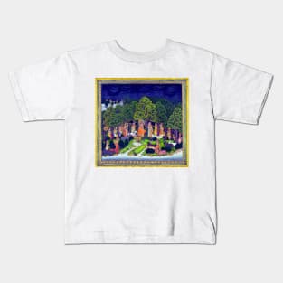 Radha & Krishna In Forest During storm 1770 Mughal India Kids T-Shirt